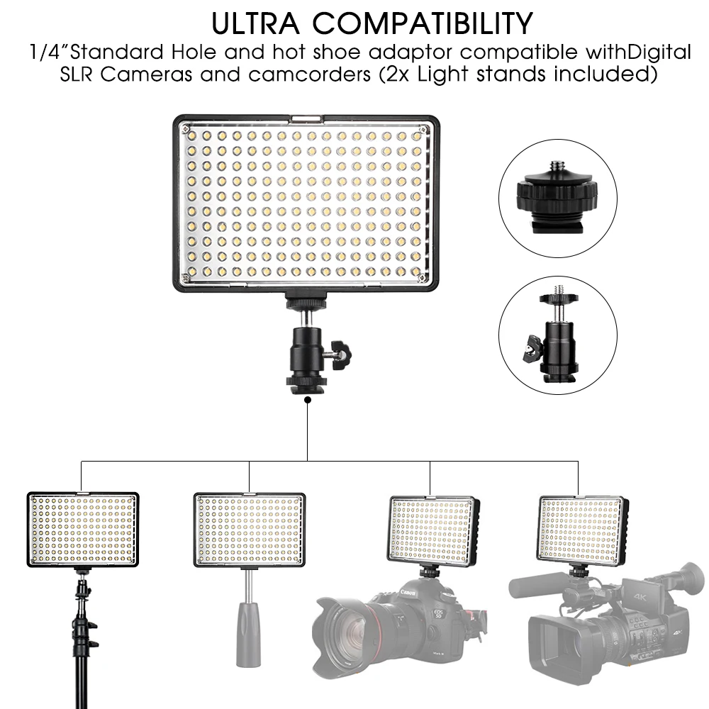  spash TL-160S LED Video Light Photo Camera Light with 200cm Tripod Stand Photography Lighting LED S - 32828422360