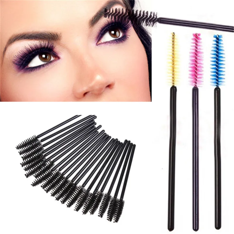 50PCS Disposable Eyelash Brush Mascara Wands Applicator Spoolers Makeup
