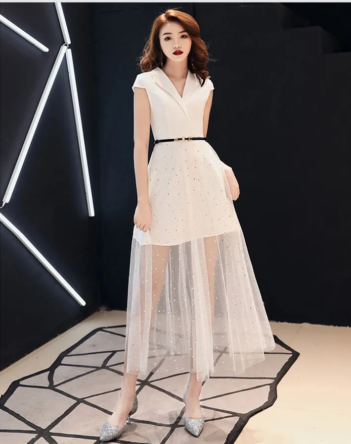 

Summer Women OL Dress With Belt Women Patchwork sequined Lace Dresses Vestidos