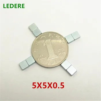 

100pcs/lot magnet 5x5x0.5 N52 Strong Square NdFeB Rare Earth Neodymium Magnet Mini Small Magnet ultrathin 0.5 mm magnet