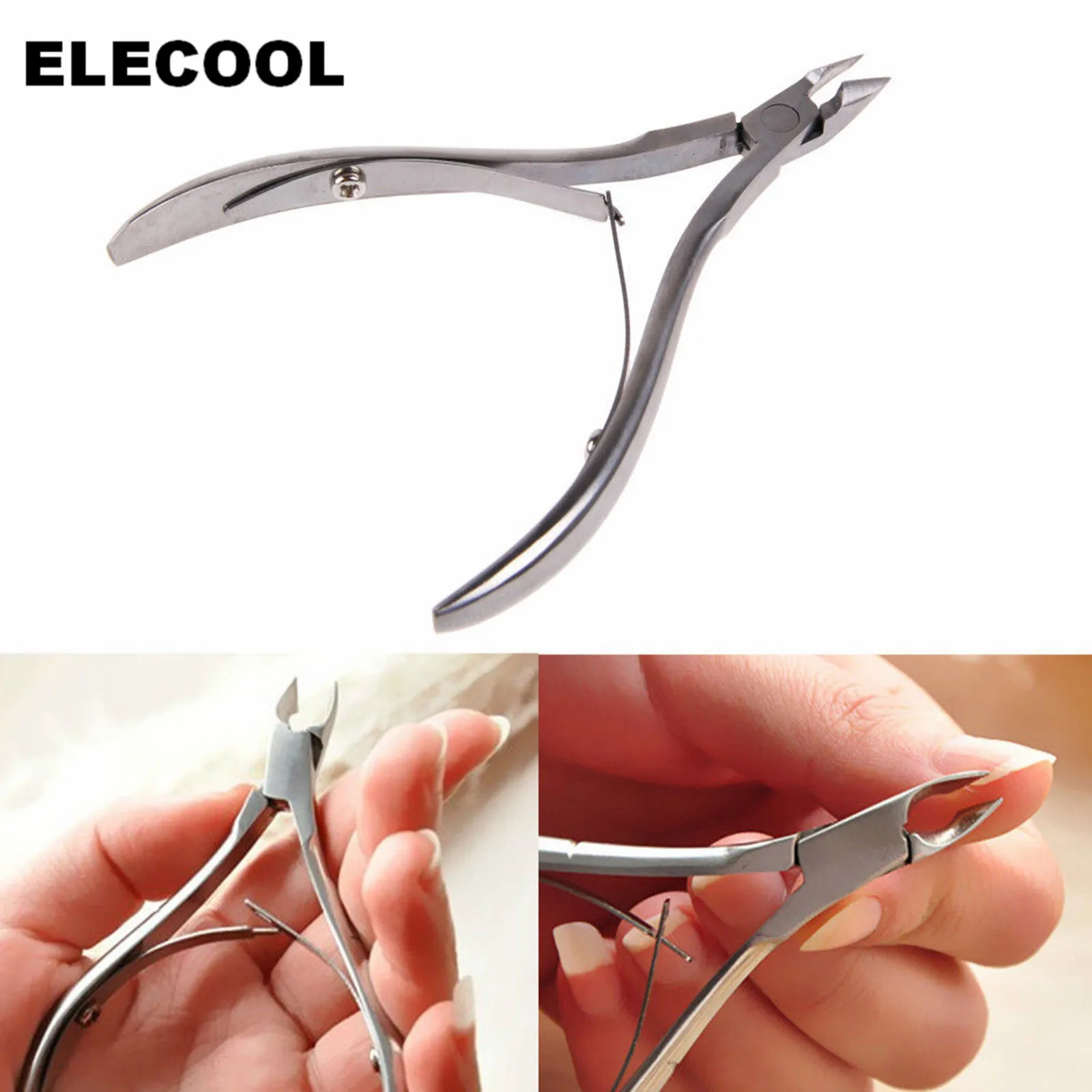 

ELECOOL 1pc Manicure Tool Professional Stainless Steel Toe Finger Cuticle Nipper Nail Clipper Trimmer Cutter Plier Scissors Tool
