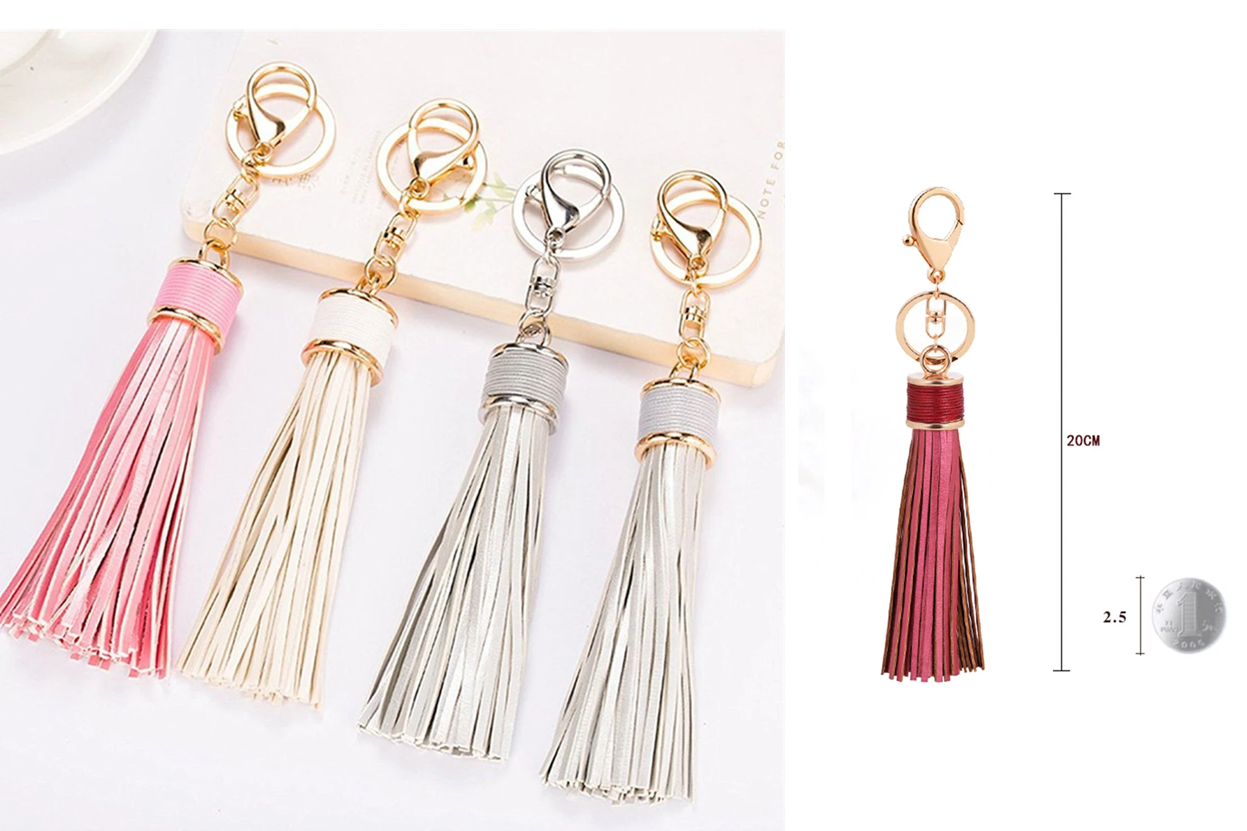 PU Leather Braided Woven Rope Keychain DIY Bag Pendant Key Chain Holder