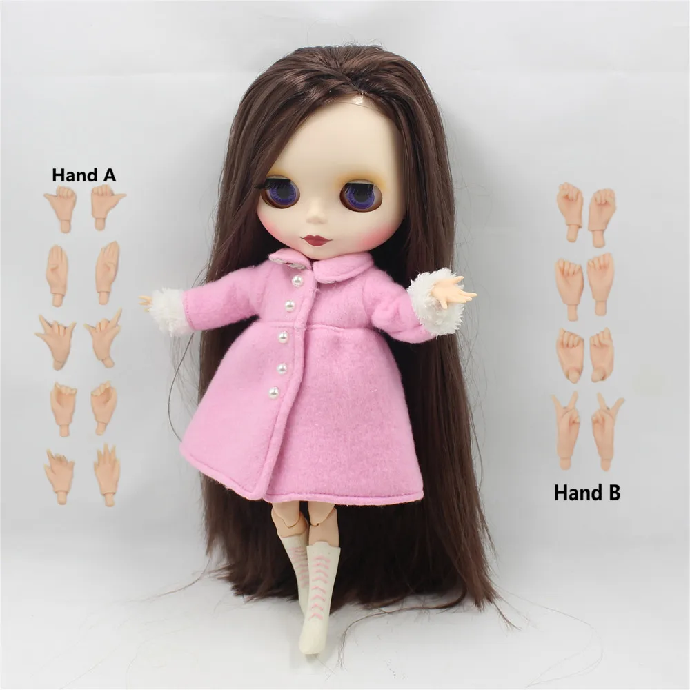 Nude Doll BL0222 Deep brown hair JOINT body Frosted skin matte face side parting Factory Blyth BJD Toy gift 30cm 1/6 doll neo Nude Doll BL0222 Deep brown hair JOINT body Frosted skin matte face side parting Factory Blyth BJD Toy gift 30cm 1/6 doll neo