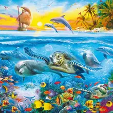 DIY на заказ Алмазная картина вышивка крестиком рукоделие 5D полная Алмазная вышивка, дельфин узор мозаика домашний декор морское дно