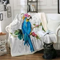 Bunte Blume Vogel Sherpa Decke auf Betten Couch Sofa Cartoon Plüsch Weichen Decke für Kinder Erwachsene Bettdecke Sofa Abdeckung|Decken| -