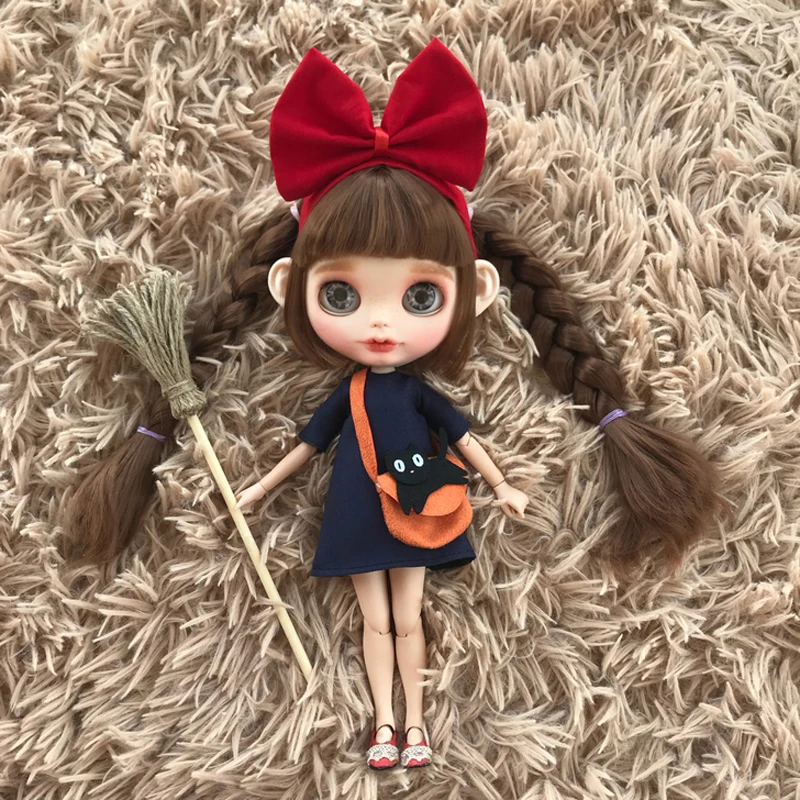 1 компл. Милый японский Kiki услуги доставки костюм Одежда для Blyth, Licca, Azone 1/6 кукла платье одежда аксессуары