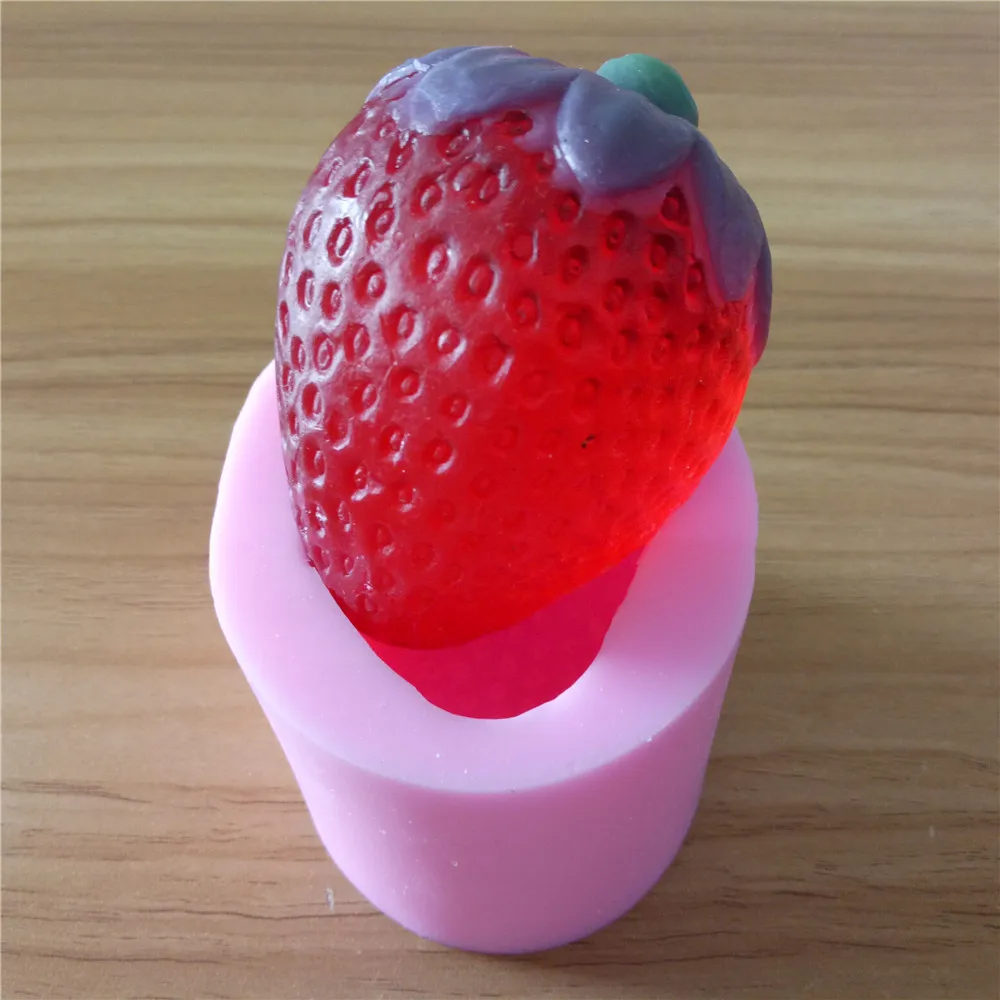 Great Mold 2017 Strawberry Soap Molds Chocolate Mould Fruit Silicone