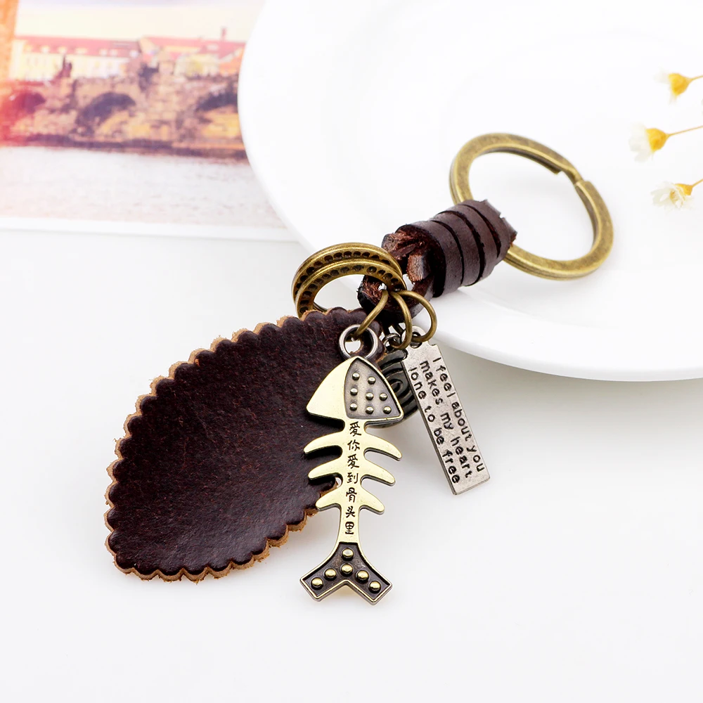 UBEAUTY кольцо для ключей Fishbone из сплава Стильный винтажный бронзового цвета