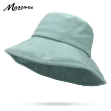 Повседневное одноцветное Рыбак Кепки для девочек и мальчиков зеленый белый черный ведро шляпа с плоской верхней открытый рыбалки, охоты Шапки летнее солнце шляпа