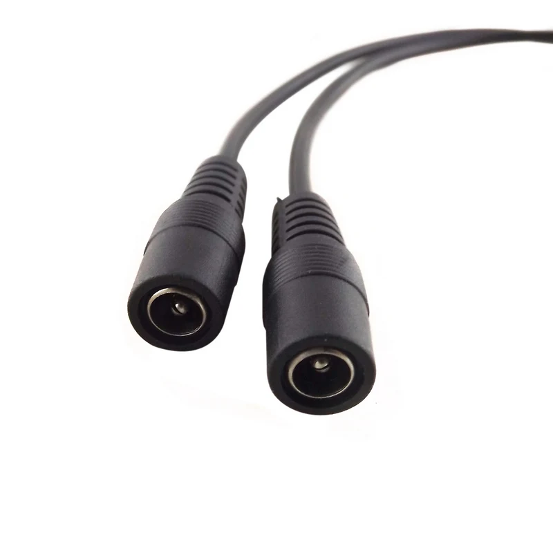 DC Power Male To Female Cables 5.5x2.1mm Plastic External 1 Male Plug To 2 Female Jack Cable Splitter Adapter For CCTV