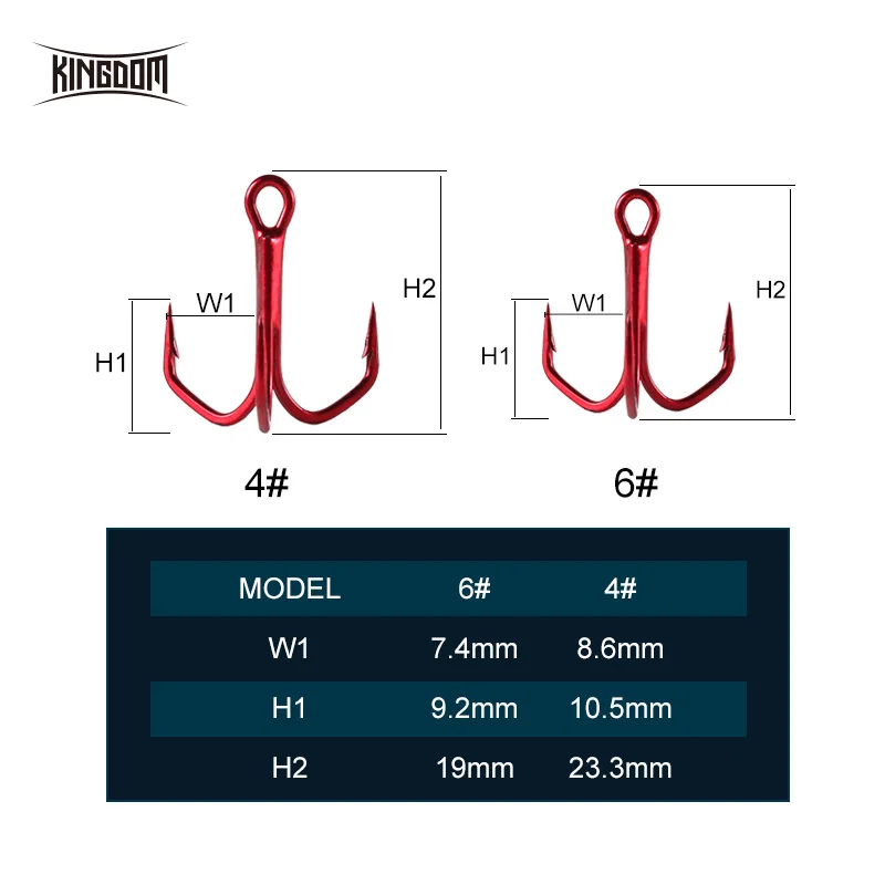 Kingdom углерода Сталь бронзовых морских рыболовных крючков ВЧ Sharp прочной зазубриной 4#6#, анти-коррозия прочный крючки 5 шт./кор. Красный модель 8574