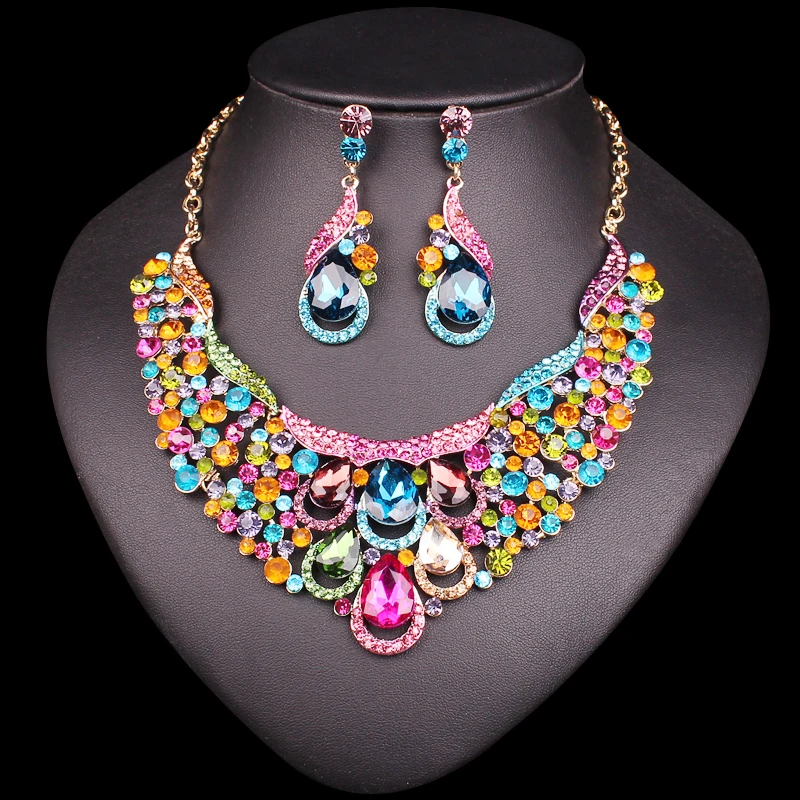 Fashion Bridal Jewelry Sets Wedding Necklace & Earrings For Brides