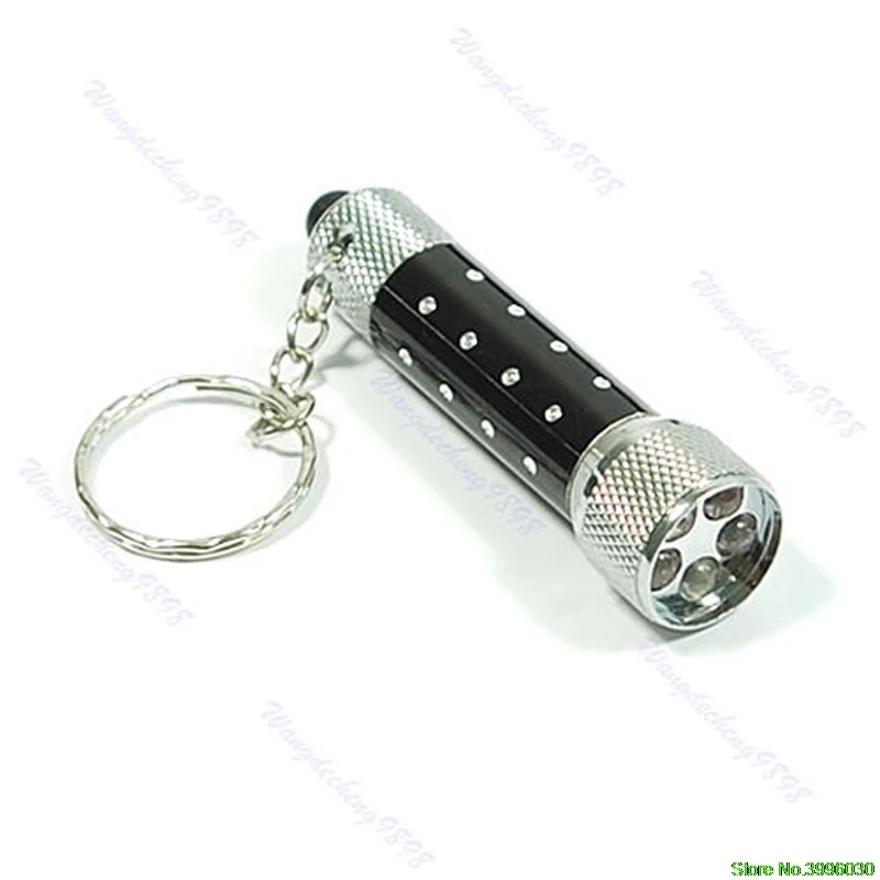 

Ultra bright Mini 5 LED Flashlight Torch Key Chain Key Ring Keychain Black