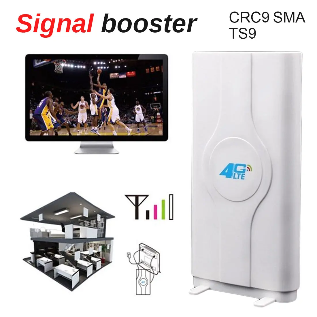 3g 4g Lte Антенна мобильная антенна 2 * SMA/2 * CRC9/2 * TS9 штекер усилитель MIMO панельная антенна + 2 метра