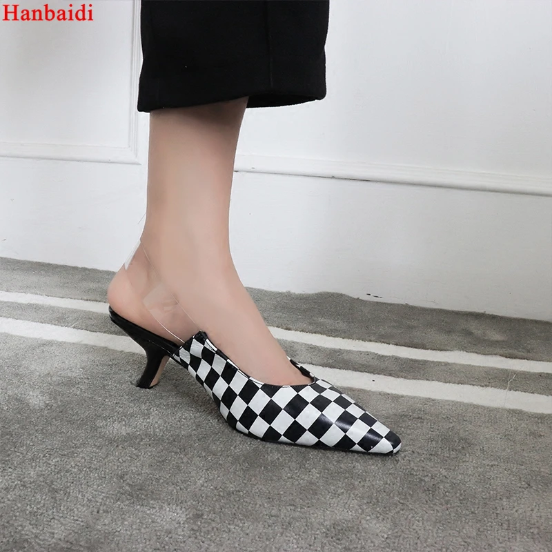 

Hanbaidi Luxury Brand PVC Women Pumps Sexy Snakerskin Pointed Toe Buckle Strap Women Sandals Black Runway Party Dress Shoe Women