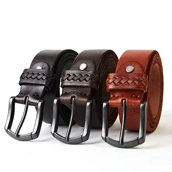 

616 New Fashion casual jeans Belt Male all-match Retro leather Belts men washing Leather Top Layer Leather Belt