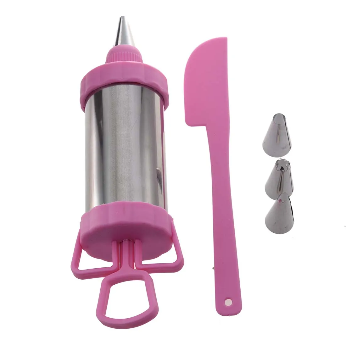 

Cake, Cupcake Biscuit Cookie Decorating Piping Syringe With Various Nozzles