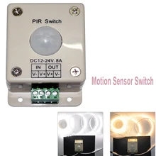 Прочный материал Светодиодный переключатель датчика движения освещения 12-24 В DC инфракрасный PIR включение/выключение света используется для 5050 3528 5630 2835 одного цвета