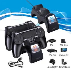 PS4/Slim/Pro светодиодный двойной беспроводной контроллер зарядное устройство геймпад зарядная док-станция для sony Playstation 4 PS 4 игр аксессуары