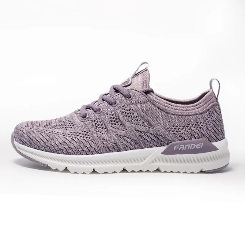FANDEI/ женские кроссовки для бега; спортивная обувь; женские кроссовки-светильник; zapatillas mujer; летняя прогулочная обувь из сетчатого материала на шнуровке - Цвет: Lotus Pink