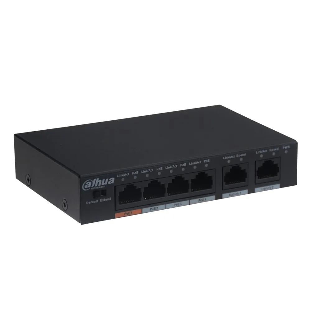 Коммутатор Dahua 4ch PoE коммутатор Ethernet на расстоянии 250 м с поддержкой и протокол Hi