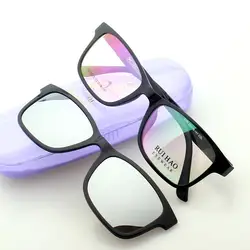 Бренд очки Рамки Прямоугольник для мужчин женщин 2in1 поляризационные солнцезащитные очки для Glases clip on 2075