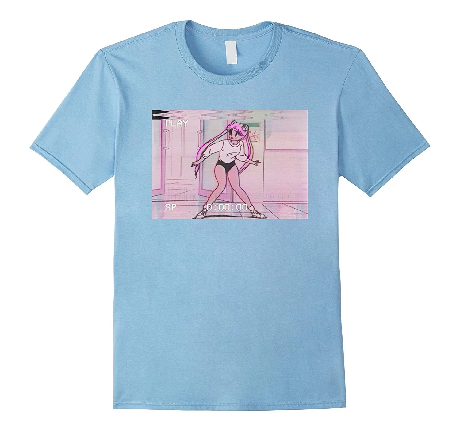 

Kawaii Retro Anime Sad Girl Vaporwave T-Shirt Summer Fashion Men's Short Sleeve T-Shirt