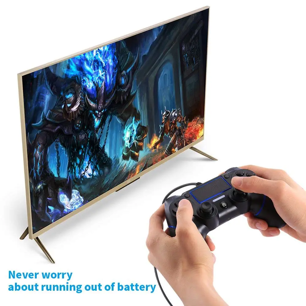 

Red/Blue/Green 5.9ft/1.8m Cable Game Controller Multiple Vibrations USB Wired Game Console Gamepad for PS4