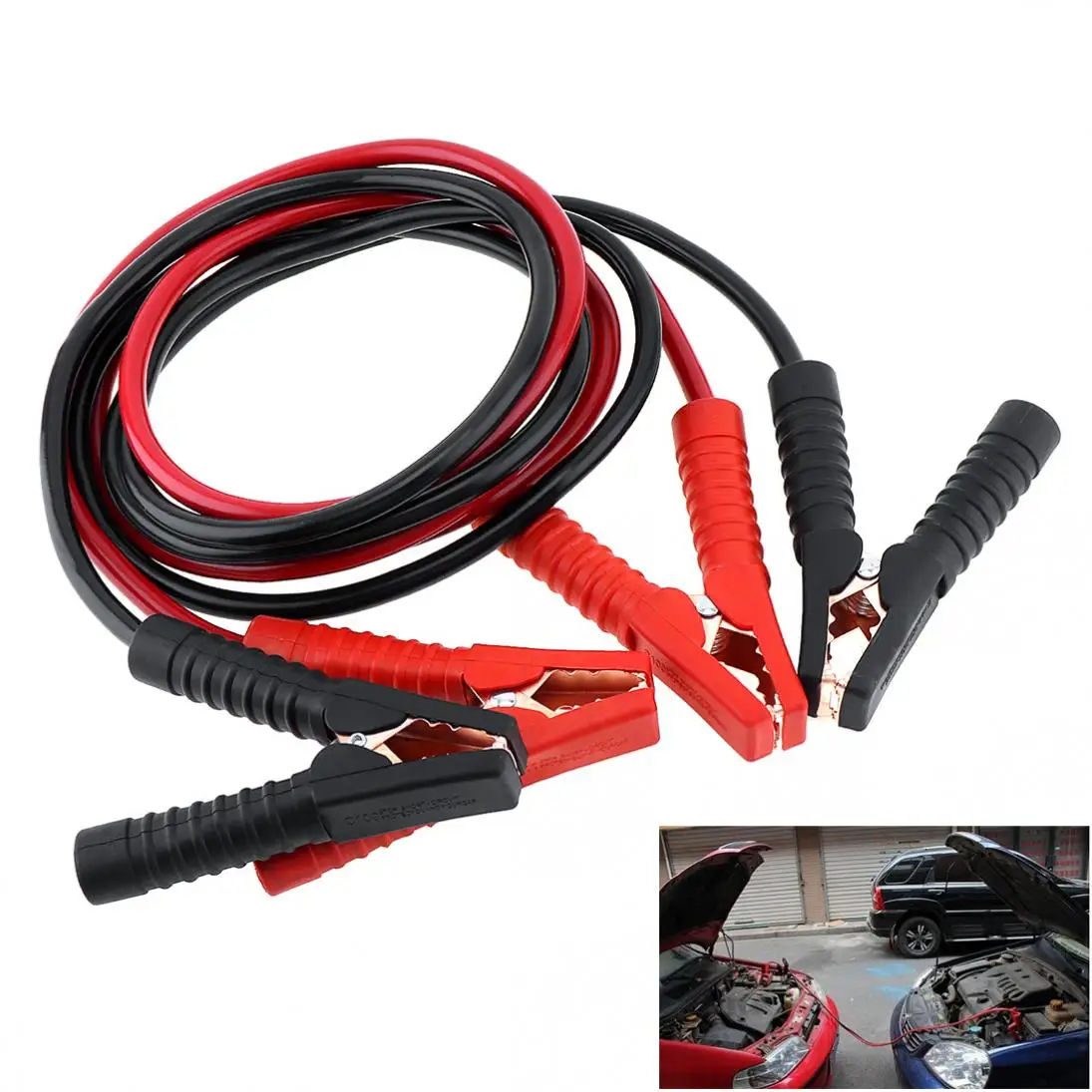 2 5M 500A 10MM Durable Copper Clad Aluminum Car Emergency Ignition Jump Starter Leads Wire font