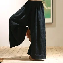 Свободные широкие брюки толстые женские свободные зимние и осенние брюки 17508-6