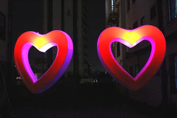 

Free shipping 1.2m inflatable giant heart with led lights / led inflatable wedding hearts / wedding led heart