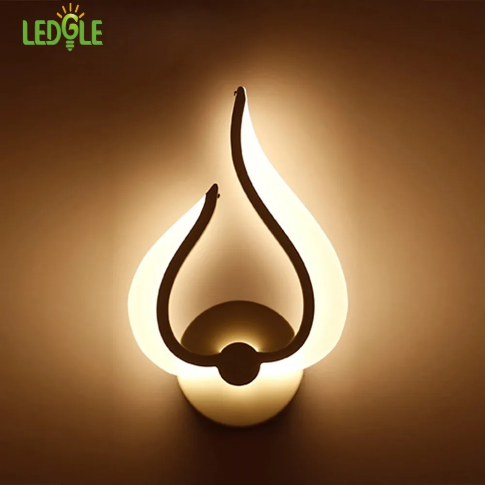 LEDGLE 10W LED Wall Lamp Flame Wall Lights Wall Mounted Night Lights for Indoor Lighting, Warm
