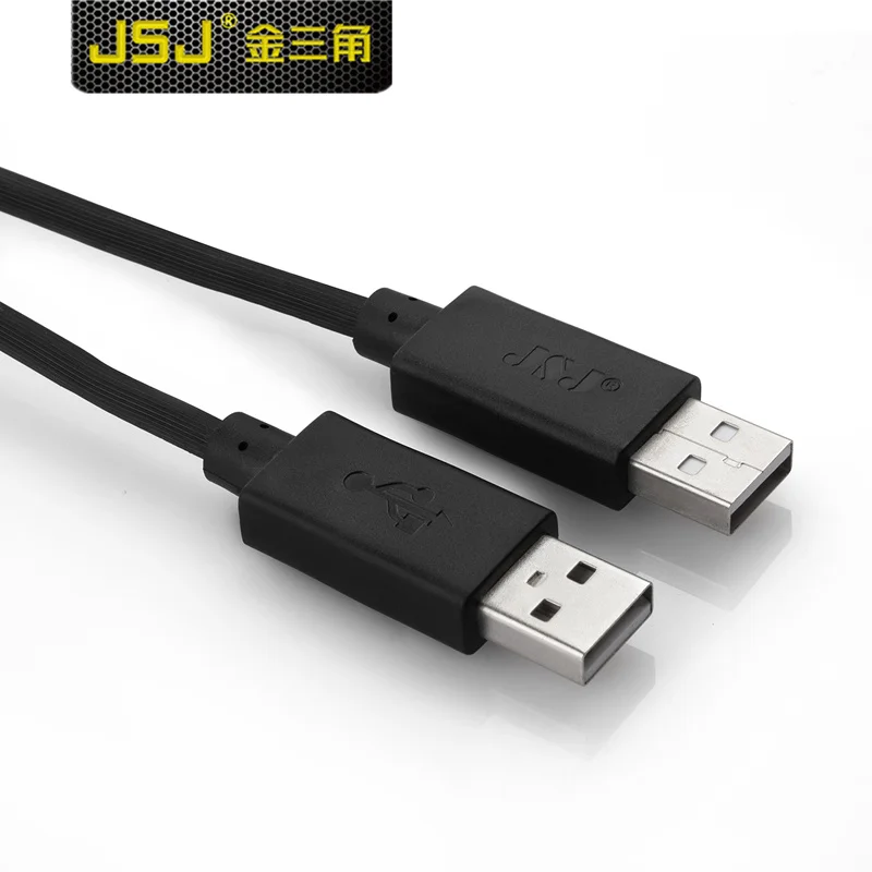 Двойной ползунок Переносной жесткий диск usb2.0 кабель для передачи данных с двумя портами usb разъем провода jsj jf-usb41