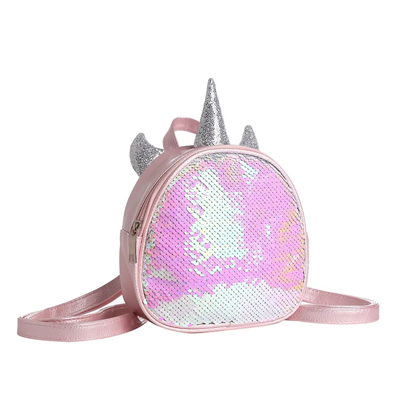 

Mini Sequins Unicorn Backpack PU Leather Women Travel Small Bag Teenager Student Children School Bags Girls Book Bag Satchel