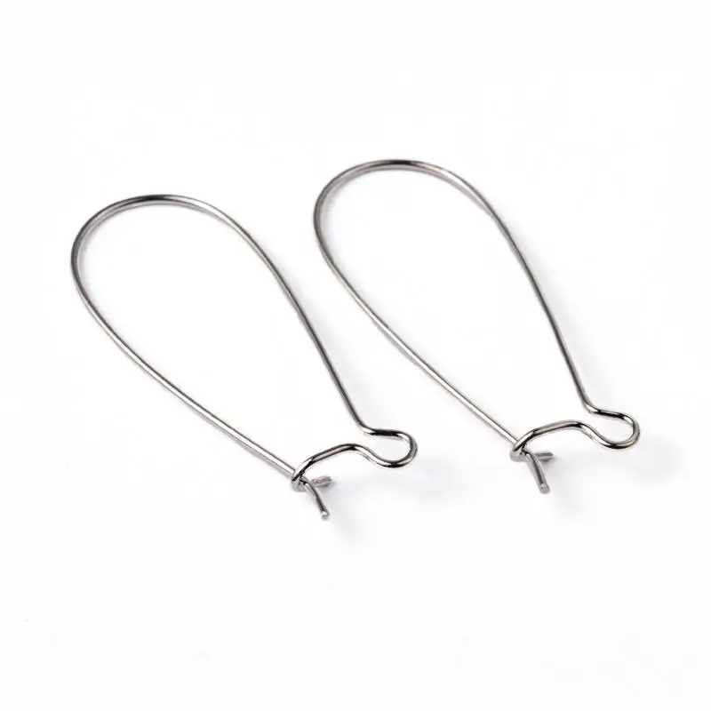 brass hoop earrings components kidney ear wires, lead free, cadmium