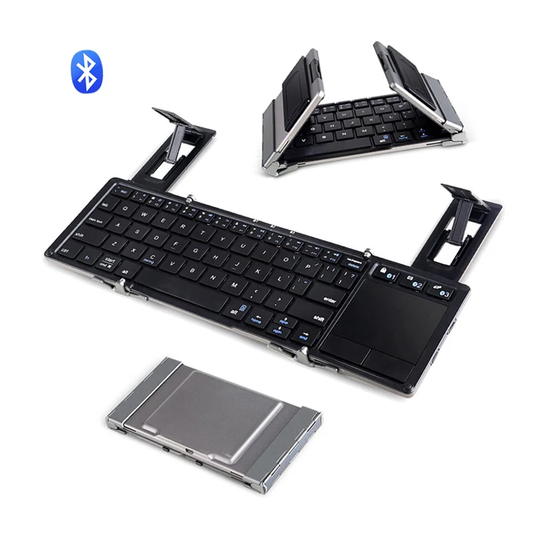 Portable Universal Folding Keyboard With Touchpad And Stand Bluetooth