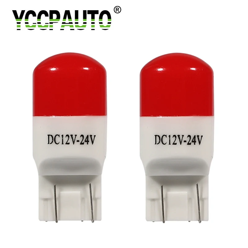 

YCCPAUTO 2Pcs Ceramics T20 W21W LED Bulbs White Red Yellow 7443 W21/5W LED Tail lights Car Brake Light Backup Lamp DRL 12V-24V