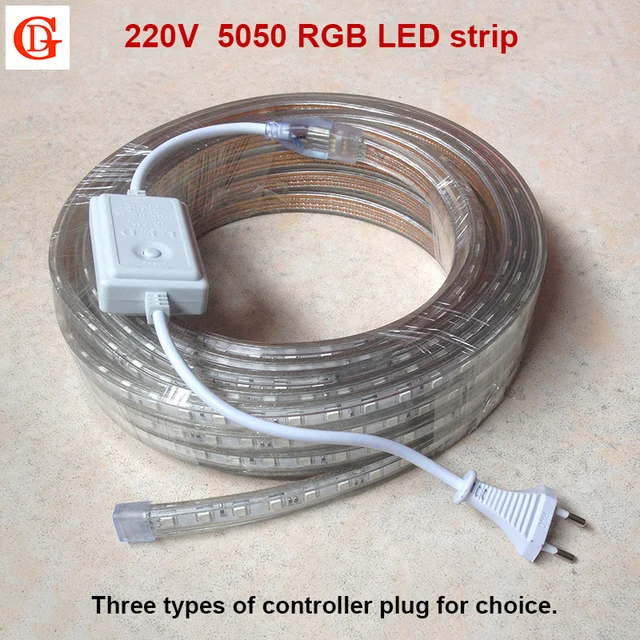 220 V RGB Led Strip 5050 Waterdichte Led Verlichting Neon Licht + ... 220 V RGB Led Strip 5050 Waterdichte Led Verlichting Neon Licht + ...