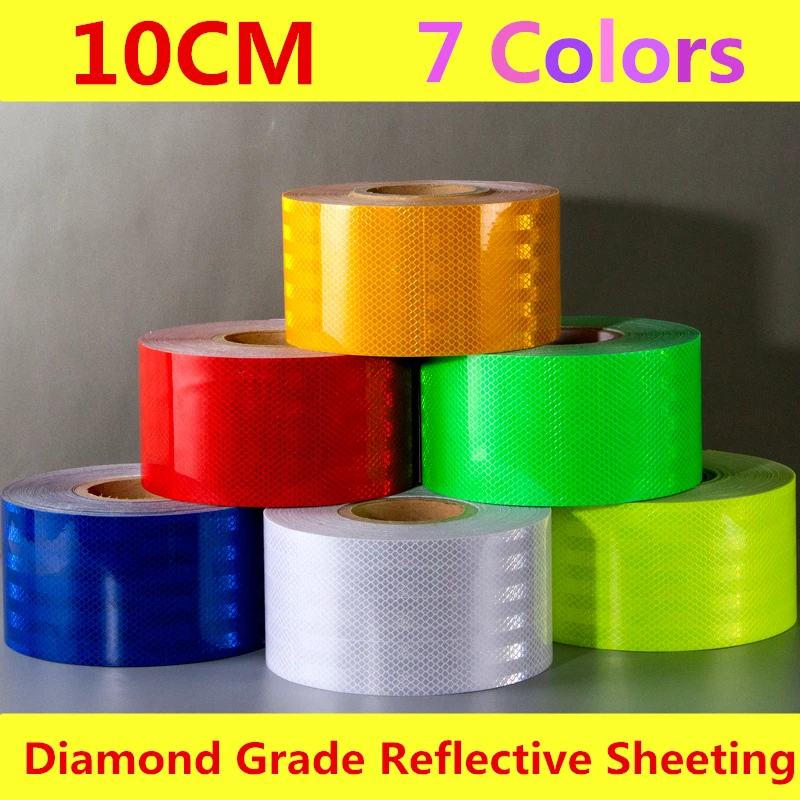 

10cm*45.7M Diamond Grade Prismatic Reflective Sheeting Rail Car Stickers Conspicuity Markings Tape Truck Safety Warning strips
