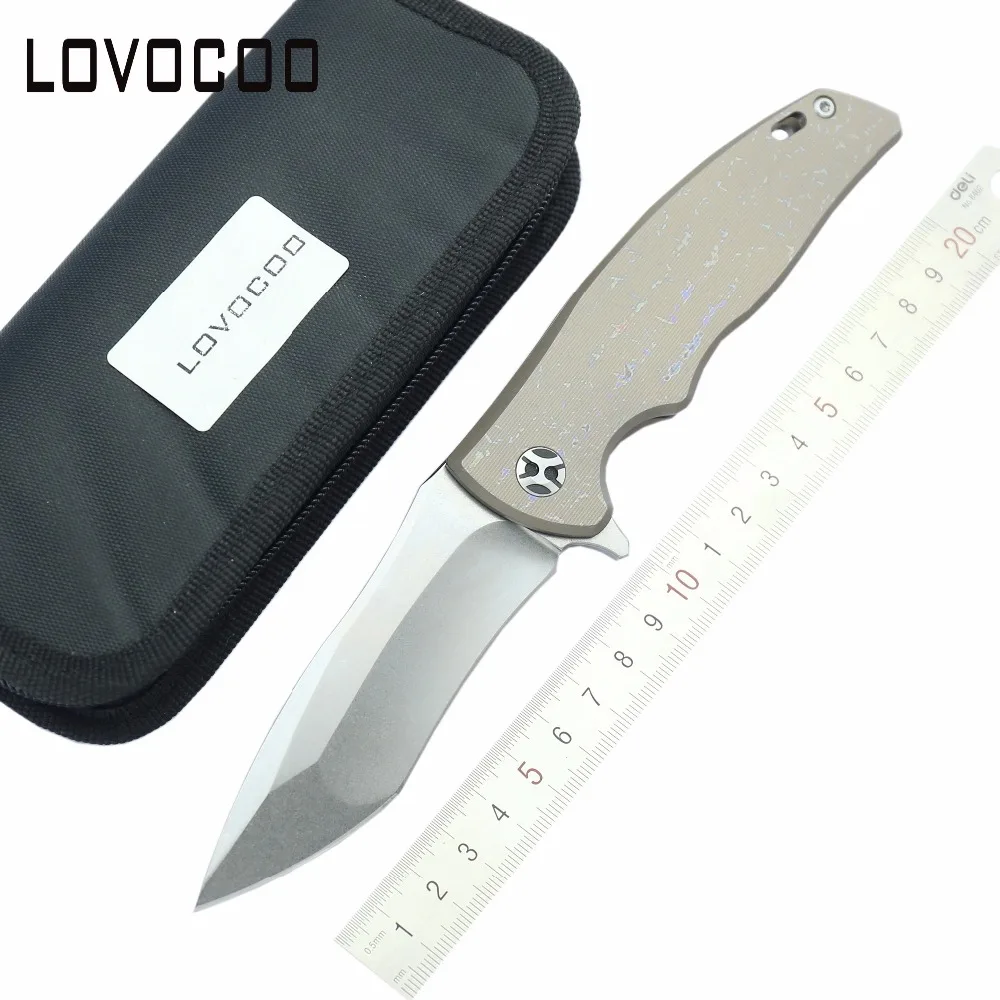 

LOVOCOO KM610 pocket knife High quality TC4 titanium handle D2 blade folding knife outdoor camping hunting tool tactical knives