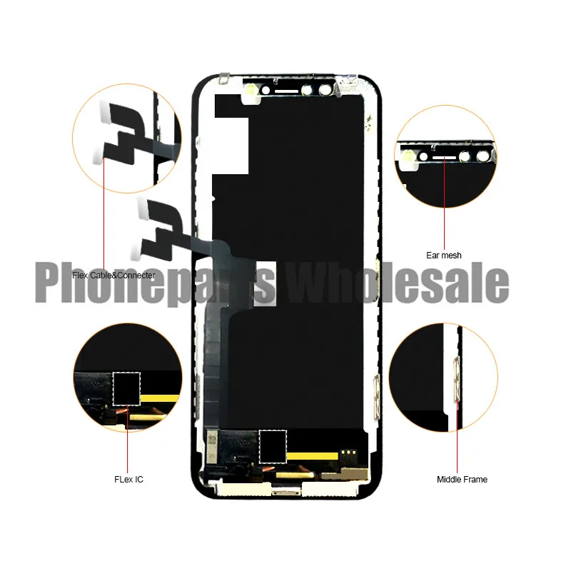 10 шт. DHL Полный ЖК дисплей для iPhone X с сенсорным экраном дигитайзер сборка iphone Xs