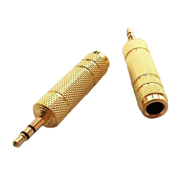 5x стерео 3,5 мм штекер Jack до 6,35 мм 1/4 гнездо Jack аудио микрофонный адаптер конвертер золото