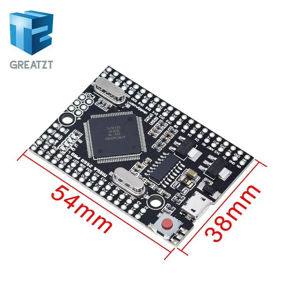 GREATZT Mega 2560 PRO MINI 5 В(встраивание) CH340G ATmega2560-16AU с наконечниками, совместимыми с arduino Mega 2560