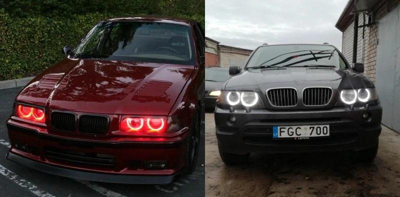 Для BMW E30 E32 E34 Аксессуары Последние Фары многоцветный RGB светодиодный ангельские глазки Halo Кольцо глаз DRL RF дистанционное управление