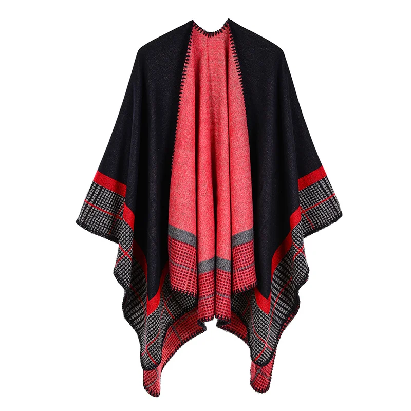 

2019 Women's Outwear Winter Scarves Autumn Cashmere Ponchos Warm Blanket Ladies Knit Shawl Cape Cashmere Scarf Poncho Pashmina