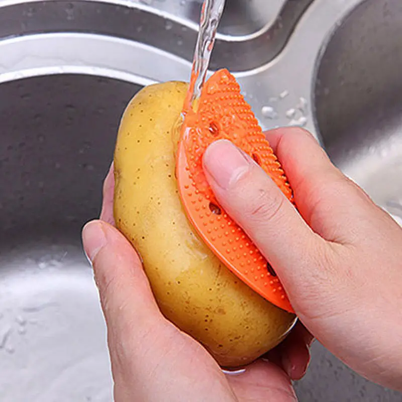 

New Fashion Home GardenHot Sale Fruits Vegetables Potatoes Scrubber Protect Cleaning Brush Kitchen Tool Random Color