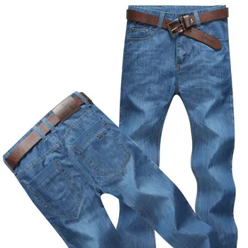 

Plus Size 46 48 50 52 Summer Casual Mens Jeans Cotton Male Denim Pants Overalls Baggy Men Classic Jean Trousers