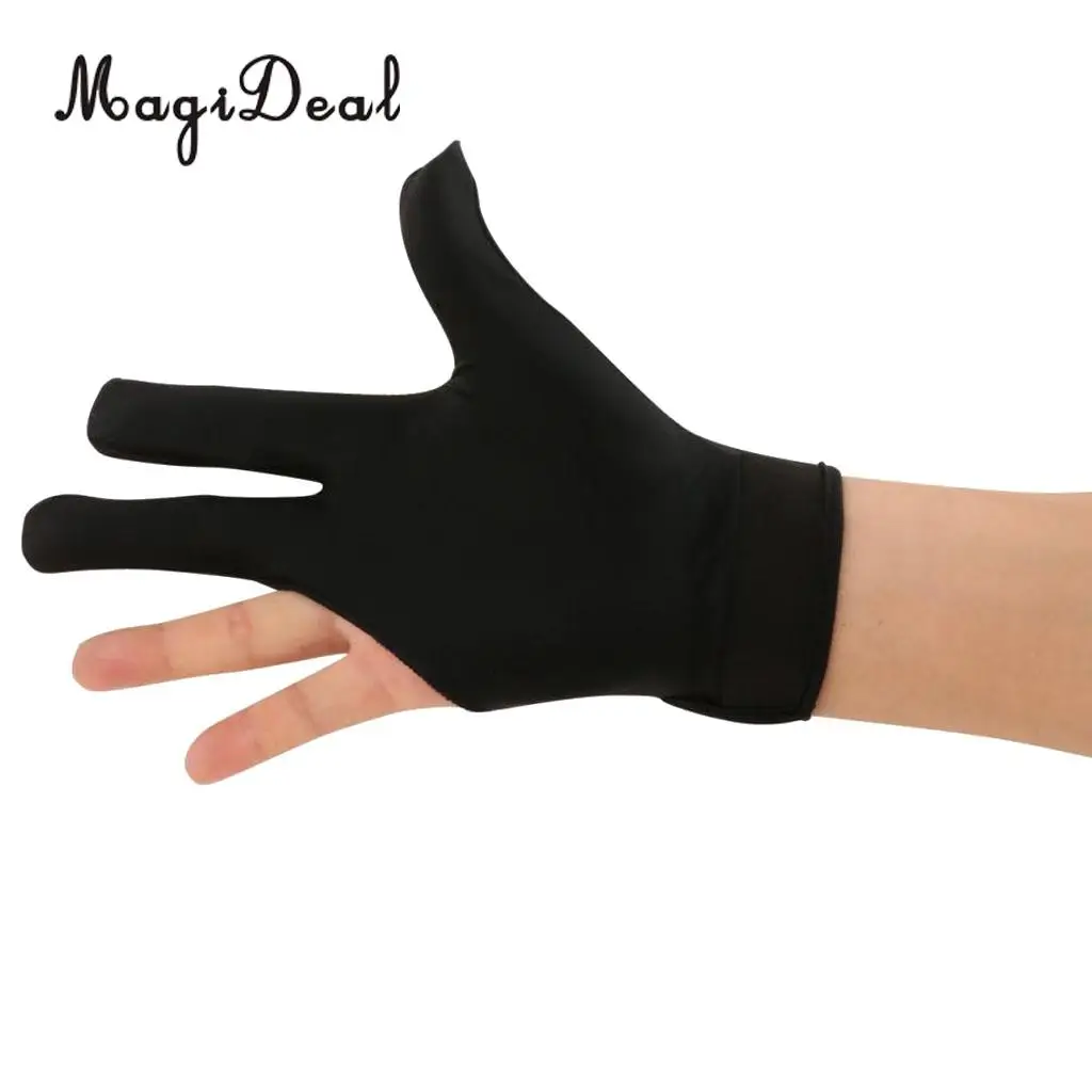 MagiDeal 1 Piece Three Fingers Full-finger Snooker Pool Cue Billiard Glove for Right Hand