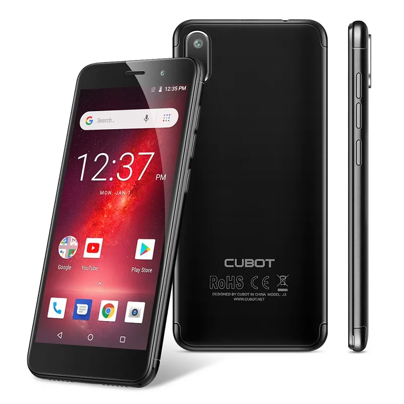 Cubot J3 смартфон с 5 дюймовым дисплеем четырёхъядерным процессором MT6580 ОЗУ 1 ГБ ПЗУ 16