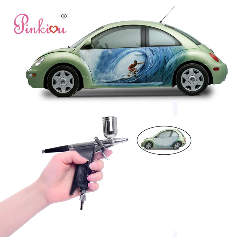 Pinkiou Dual Action 0.3mm Needle Airbrush Kit For Painting Cars Bicycle Tattoos Aerograph Air Gun Tattoo Machine Pinkiou Dual Action 0.3mm Needle Airbrush Kit For Painting Cars Bicycle Tattoos Aerograph Air Gun Tattoo Machine